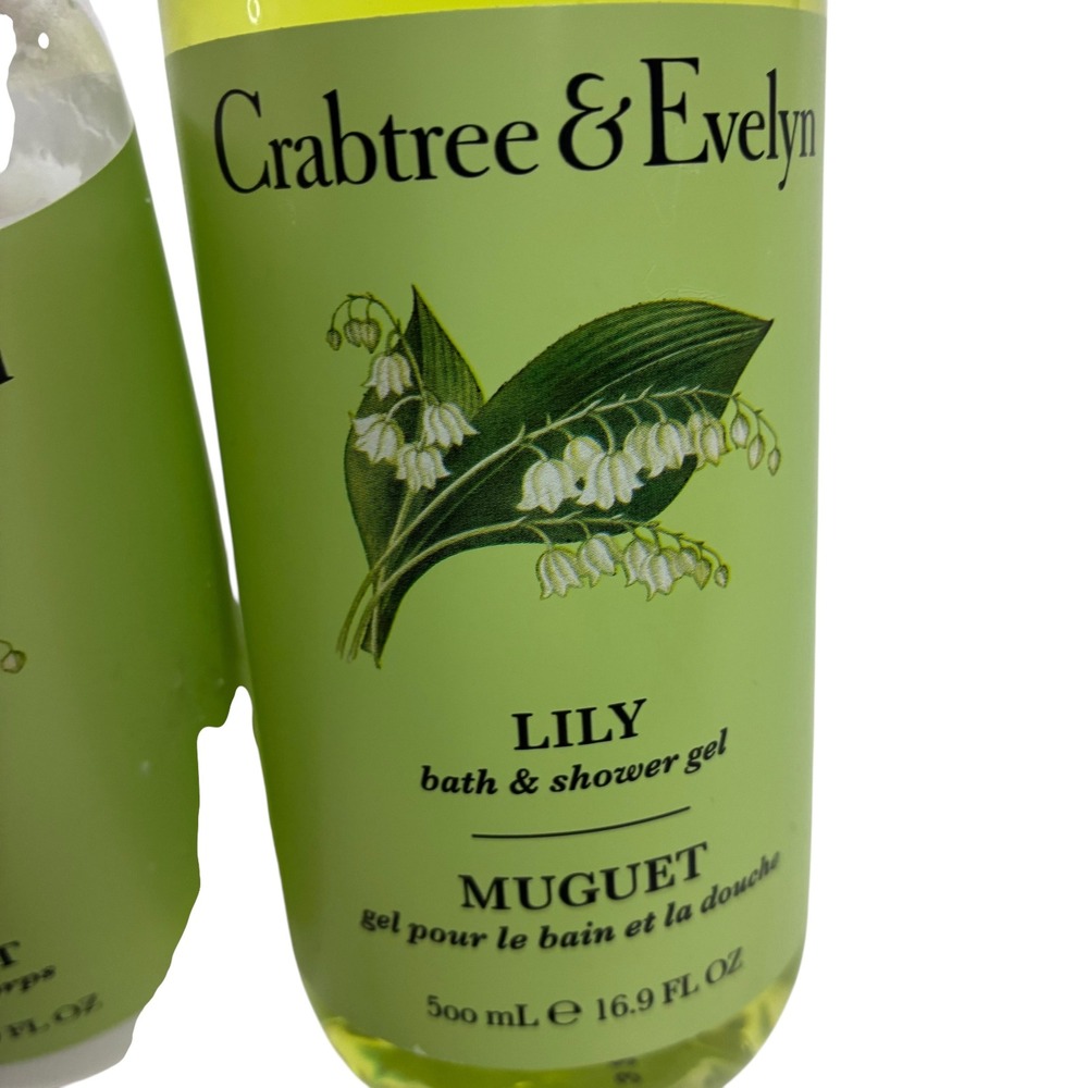 Crabtree &‎ Evelyn Lily Body Lotion & Bath Shower Gel Set 16.9oz Each Pump - Picture 3 of 4
